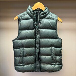 JCREW Green Down Puffer Vest EUC